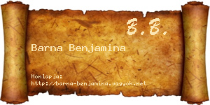 Barna Benjamina névjegykártya
